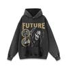 Suéter con capucha desgastado con estampado de retrato de rap hip hop americano para hombre, marca de moda nacional, chaqueta de suéter de cuello redondo retro de calle