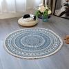 Alfombra de Piso Redonda Tejida con Hilo de Algodón Estampada Artesanal Moderna Simple para Sala de Estar Universal para Cuatro Estaciones Fabricante Venta al por Mayor