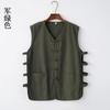 Colete masculino de verão colete casual algodão e linho fivela vintage plus size estilo chinês estilo nacional masculino atacado de fábrica