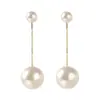 Pendientes de Perla Grandes y Pequeños, Pendientes Colgantes de Moda, Pendientes Largos a la Moda, Pendientes Largos Simples y Elegantes, Accesorios de Oreja de Nicho Versátiles y con Estilo