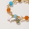 Nuevo Pulsera de Cristal Imitación Super Hada, Cuentas Explosión Coloridas, Joyería de Mariposa, Versátil Dulce Flor Pulsera de Vidrio al por Mayor