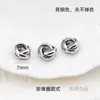 Anillo Retorcido Nudoso de Acero de Titanio Colgante al Vacío Chapado Color Oro 18K Conservación del Color Anillo de Cuentas Tres en Uno Accesorios para Joyería DIY Venta al Por Mayor