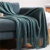 Manta de Punto Acrílico de Color Sólido 2026 Chal para Aire Acondicionado de Dormitorio Manta para Siesta Manta Decorativa Casual para el Pie de la Cama