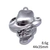 44x35mm 8.6g Multicor DIY Liga Joia Chapéu Pingente Caveira