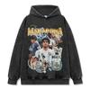 Fútbol Diego Maradona Rey del Fútbol Argentino Camiseta Estampada de Manga Corta Sudadera con Capucha de Peso Pesado Cuello Redondo 250g