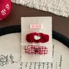 Excelente Elástico de Cabelo Fofo de Cogumelo Vermelho Estilo Coreano Laço de Veludo para Ano Novo Presilha de Cabelo Kt Acessório de Cabelo Doce Festivo para Crianças
