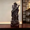 Talla en Madera de Ébano del Dios de la Riqueza, Pieza Decorativa para Apertura de Nueva Tienda de Empresa, Regalo para Adoración en Casa, Artículo Artesanal