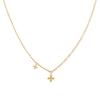 XL441 ballena lluvia joyería europea y americana simple cuenta redonda cruz cuenta dorada costura cadena collar acero de titanio eléctrico 18K