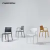Silla Nórdica de Plástico con Respaldo Silla Gruesa para Mesa de Comedor Silla Simple para Escritorio Apilable para Hogar Apartamento Pequeño Silla de Comedor
