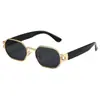 Gafas Han Meng Marco Metálico Pequeño Estilo Europeo y Americano Gafas Poligonales Moda Sentido Avanzado Gafas de Sol Gafas de Sol Personalizadas para Fotografía Callejera