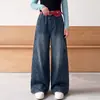 Pantalones de Niña Otoño 2026 Nueva Moda Ropa Infantil Pantalones Anchos Holgados para Niñas Atuendo de Otoño Jeans de Guadaña para Niños