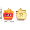 Colgante Lindo de Dibujos Animados de Comida Rápida Accesorios de Joyería de Aleación para Bricolaje Colgante Decorativo para Collar con Papas Fritas y Hamburguesa Llavero