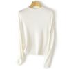 60 Pcds Suéter de Merino Peinado Yangzi para Mujer de Lana Pura Cuello Redondo Ajustado Combinable Camiseta Básica Manga Larga Otoño e Invierno