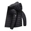 Chaqueta corta ligera de plumón de pato blanco para hombre, abrigo ligero de invierno con capucha, abrigo para hombre al por mayor
