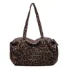 Bolsa de Ombro Casual Versátil Estilo Novo Coreano Estampa de Leopardo Maillard para Uso Diário Grande Capacidade Leve Bolsa de Mão para Mulheres