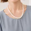Collar de perlas de vidrio para mujer, cadena corta de clavícula, collar de tamaño degradado, collar cheongsam vintage Hepburn, joyería