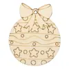 Peças de madeira DIY personalizadas, pingentes de madeira, decorações de grafite pintadas à mão, peças de madeira em branco cortadas a laser para decoração de árvore de Natal