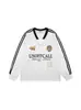 Sudadora Casual Esportiva Listrada Estilo Retrô Americano com Decote em V e Mangas Longas - Top de Outono 2025