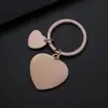 Chaveiro Transfronteiriço Aço Inoxidável Formato de Coração Impressão Colorida a Laser Material em Branco Presente de Feriado Chaveiro de Metal Gravado