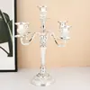Portavelas Estilo Europeo para Sala de Estar en Casa, Lujo Ligero Tres Cabezas Creativo Boda Cinco Retro Romántico Portavelas Decoración para Cena a la Luz de Velas