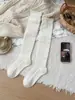 Calcetines de Lana Dulces y Delgados hasta la Pantorrilla para Otoño e Invierno, Engrosados y Cálidos, Calcetines Largos Holgados de Estilo Universitario con Diseño Hueco, Botas Versátiles