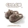 Chinelos de Algodão Desenho Animado Feminino Inverno Plush Espesso Forro Antiderrapante Solado Macio Casa Exterior Fofos Quentes Peludos