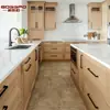 Gabinetes de Madera Maciza Personalizados para Toda la Casa, Gabinetes de Cocina Shaker Estilo Americano Europeo Ligero, Decoración con Pintura de Roble, Personalizado Integral