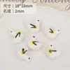 Accesorios de material para collar y pulsera hechos a mano DIY, flor cuadrada de oso lindo de cerámica en blanco y negro, garra de gato, cuentas, todo a juego