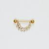 Nuevos Anillos para Pezón con Forma de Hoja y Adornos de Diamante, Joyería Popular Europea y Americana para Piercings, Tornillos para Pezón al por Mayor, Joyería para Piercings de Pecho