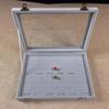 Caja de Almacenamiento Hengjing Cien Anillos con Tapa de Cristal, Acabado de Alta Gama para Uso Doméstico, 50 Anillos, Pendientes, Vitrina para Joyería