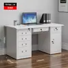 Escritorio de oficina para computadora de acero engrosado con un solo cajón, adecuado para médicos y trabajadores de finanzas, banco de trabajo y escritorio de escritura de acero inoxidable