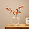 Simulação de Galho de Fruta Caqui Caqui Ruyi Enfeites Novo Vaso Casa Simples Moderna Decoração da Sorte Flor Artificial
