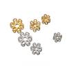S925 Plata Lisa Calado Soporte de Cuentas de Flor de Seis Pétalos Soporte de Flores Tapa de Cuentas DIY Accesorios de Joyería Hechos a Mano al Por Mayor S0298