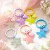 Estrellas de Mar de Colores Dulces Llavero Pequeño de Corazón Accesorios Estilo Fresco de Dibujos Animados Encanto para Bolsos Corazón de Chica Colgante de Cuentas DIY