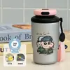 Nueva taza térmica y conservadora de frío, serie de pintura al óleo, un regalo para niños pequeños, portátil para uso en exteriores, taza de café moderna para estudiantes