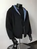 Moletom Cardigan com Capuz Xadrez Reversível da Marca Americana Trendy para Homens no Outono Bonito Solto Casual para Casal Jaqueta com Zíper