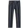 Jeans de Hombre Rectos de Negocios Gruesos para Otoño e Invierno, Resistentes al Descoloramiento, Lavables, Color Primario, Tanino, Elásticos, Cómodos, de Gama Alta, Color Sólido