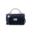 Bolso de cadena con cierre de estilo coreano para mujer, nuevo y moderno bolso de hombro acolchado, versátil y elegante para ir al trabajo, bolso pequeño cuadrado cruzado