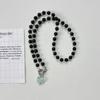 Collar con colgante de corazón pequeño de amor, estilo Ins, negro con cuentas, diseño nicho de Corea del Sur, Spice Girl azul