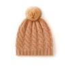 Cachecol 2026 Outono e Inverno Novo Feminino de Alta Qualidade Cor Sólida Padrão Torcido Pom-Pom Espessado Quente Fashionável Tricô Casual Chapéu