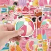 Set de 50 pegatinas de graffiti de verano rosas transfronterizo, pegatinas decorativas impermeables para botellas de agua, pegatinas rosas de verano creativas al por mayor