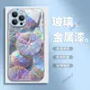 Capa de Celular de Verão com Conchas Coloridas Adequada para iPhone 16, Capa de Vidro Tendência para Apple 17 Pro, Capa de Proteção Completa