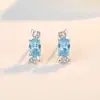 Aretes de Caramelo Originales de Aguamarina Tichia para Mujer Plata de Ley S925 Estilo K Diseño Pequeño y Exquisito Aretes Versátiles