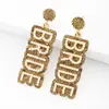 Brinco novo de 2023 Brincos de Feriado de Carnaval Europeu e Americano Letras de Liga de Zinco Diamante Moda Personalizado Joia Transfronteiriça