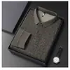 Nuevas Camisas Polo para Hombre de Primavera y Otoño, Casual de Negocios de Alta Gama, Camisetas Versátiles de Manga Larga con Cuello para Hombres de Mediana Edad y Mayores