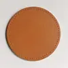 Posavasos de cuero PU de color sólido en stock 10CM redondos de cuero manteles individuales aislantes para tazas de café antideslizantes posavasos aislantes al por mayor