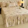 Faldón de Cama Grueso 100% Algodón Pieza Única Cálido Algodón Puro Cepillado Cubrecama 1.2m 1.5m Cama 1.8 Juego de Fundas para Colchón Otoño Invierno