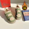 Zapatos blancos Beier con velcro y forro polar para mujer, zapatos casuales de lona cálidos, nuevos de invierno 2023, dos tipos de zapatos de lona de algodón