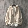 Outono e inverno Ins bolso etiquetando design casaco com capuz masculino estilo coreano moda plus size solto moda marca botão cardigan suéter
