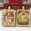 Novo Pingente Thangka do Senhor Dragão Cinco com um Lado para o Senhor Dragão Cinco e um Lado para o Buda Guardião, Pingente Thangka Tridimensional Dupla Face Ornamento Pendente